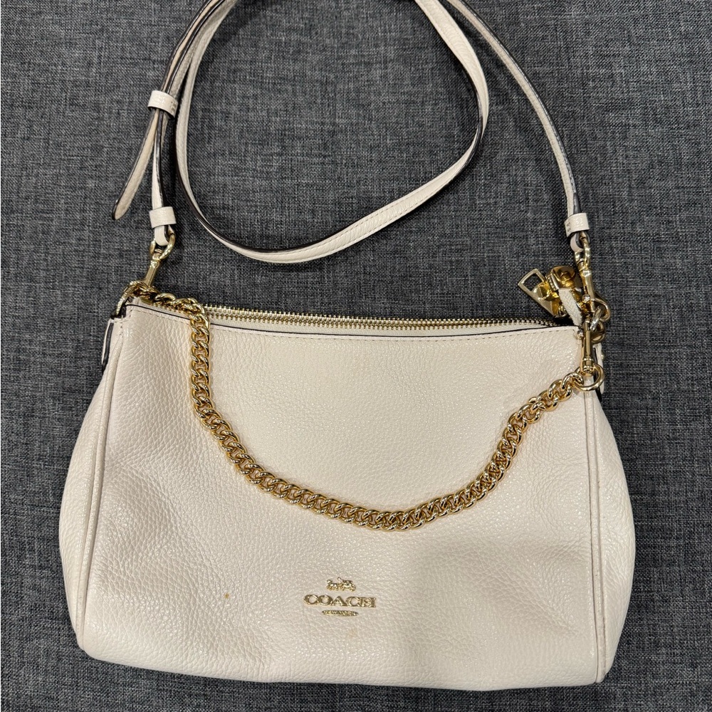 Coach Cream Leather Shoulder Bag